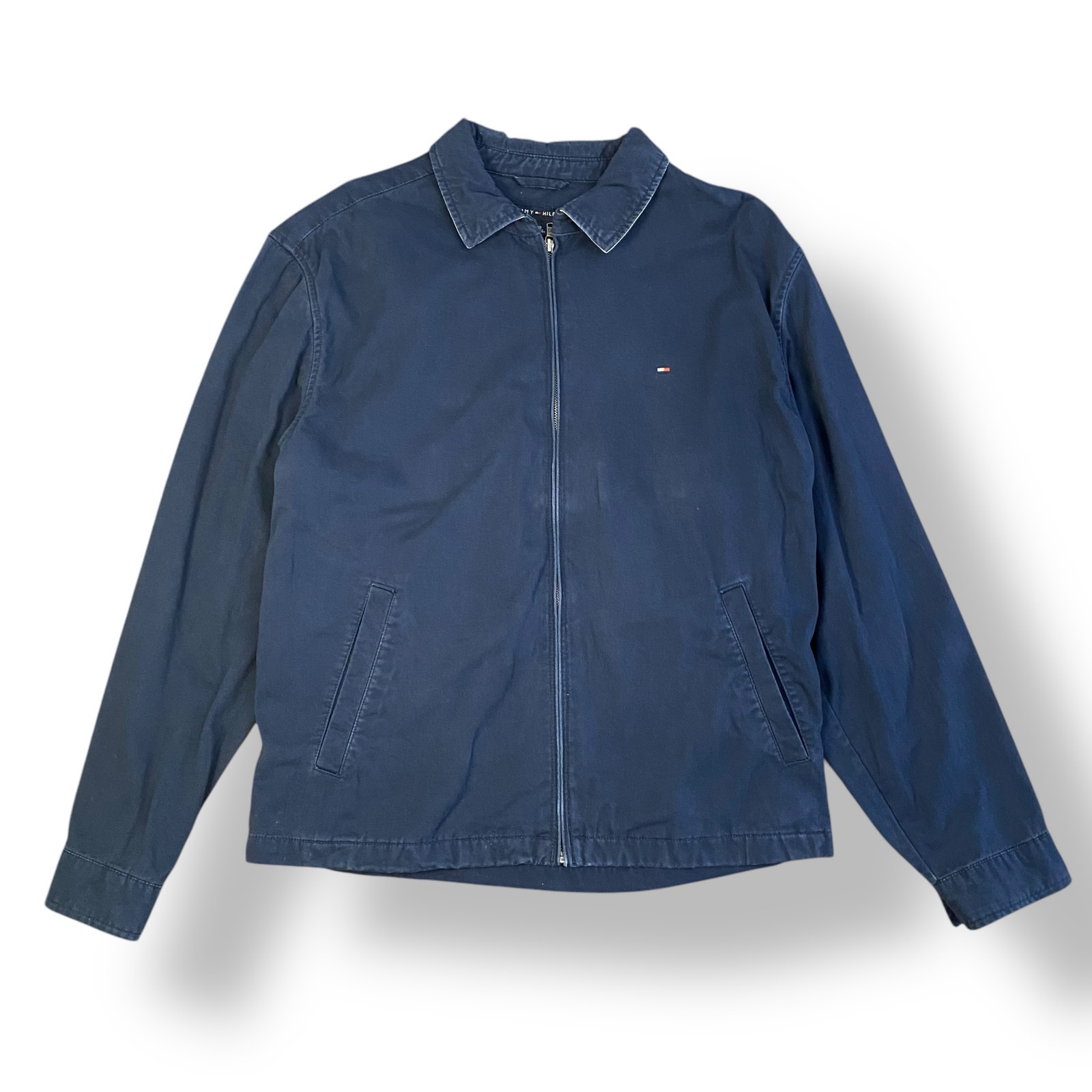 Tommy Hilfiger Lightweight Cotton Ivy Jacket Menâs Size L Blue Preppy